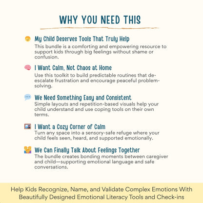 Calming Corner Kit Bundle – 40+ Printable Emotional Regulation & Coping Tools for Kids