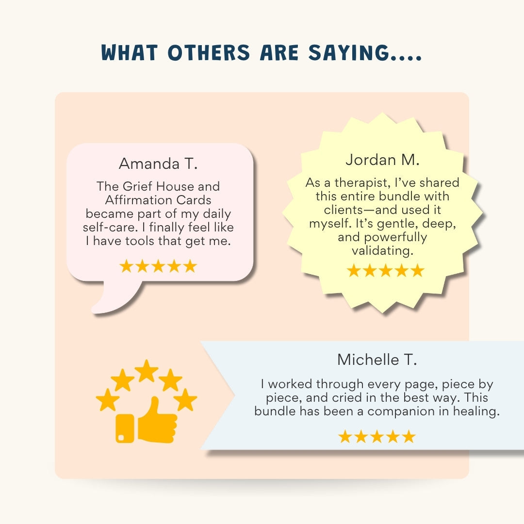 Grief and Loss Therapy Workbook Bundle – 140+ Pages of Healing Tools for Kids, Teens & Adults