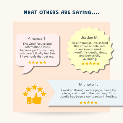 Grief and Loss Therapy Workbook Bundle – 140+ Pages of Healing Tools for Kids, Teens & Adults