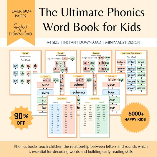 Phonics Workbook for Kids | CVC Words & Sight Words | Learn to Read Activity Book | Homeschool & Kindergarten