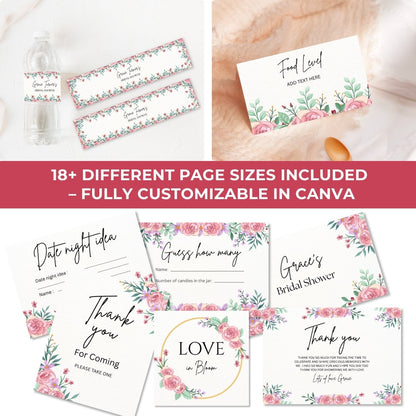 Blossom & Love Bridal Shower Collection – Elegant Templates & Fun Games for a Perfect Celebration