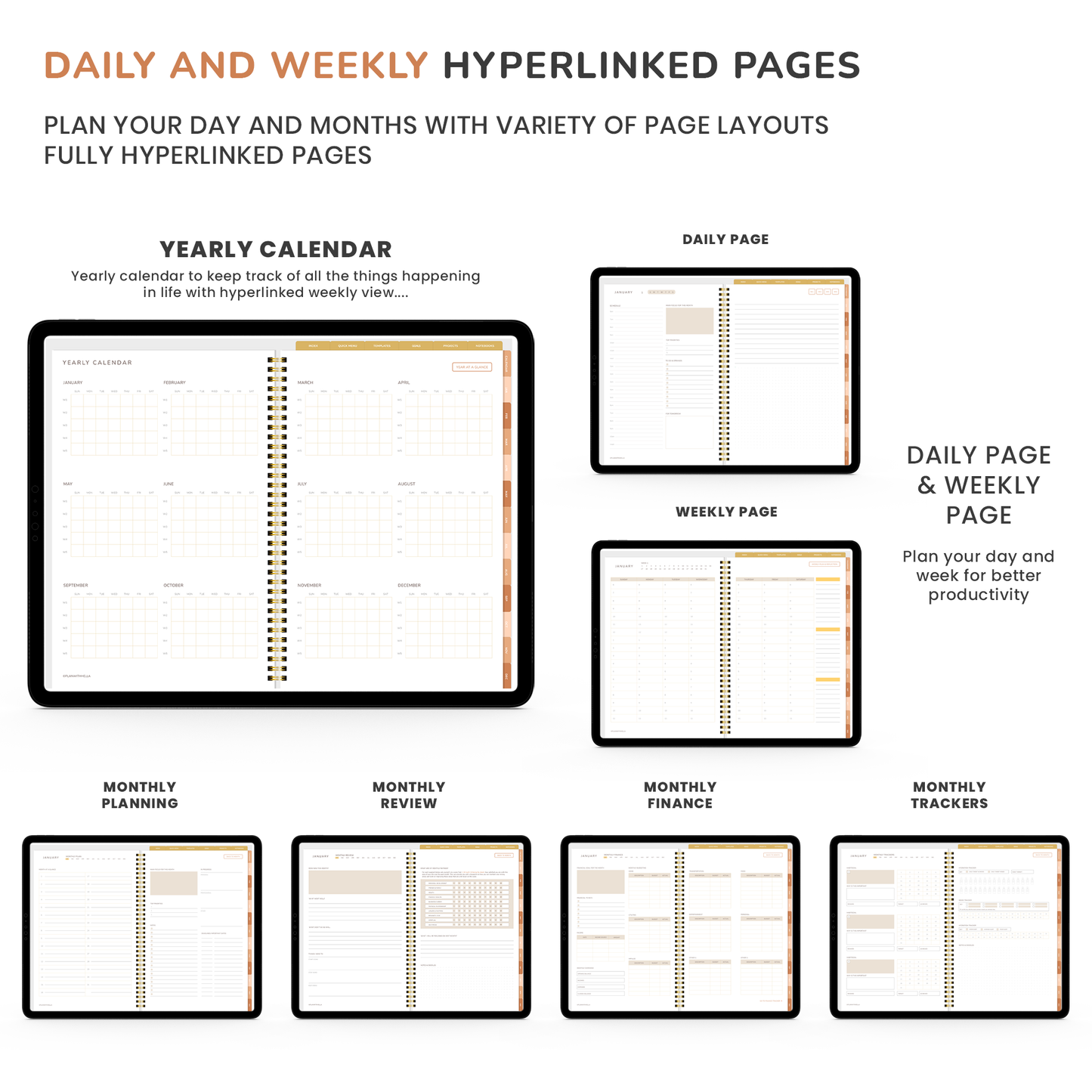 Digital Planner, Goodnotes Planner, iPad Planner, Notability Planner, Dated Digital Planner, 2026 2027 Undated Planner - BOHO THEME PLANNER