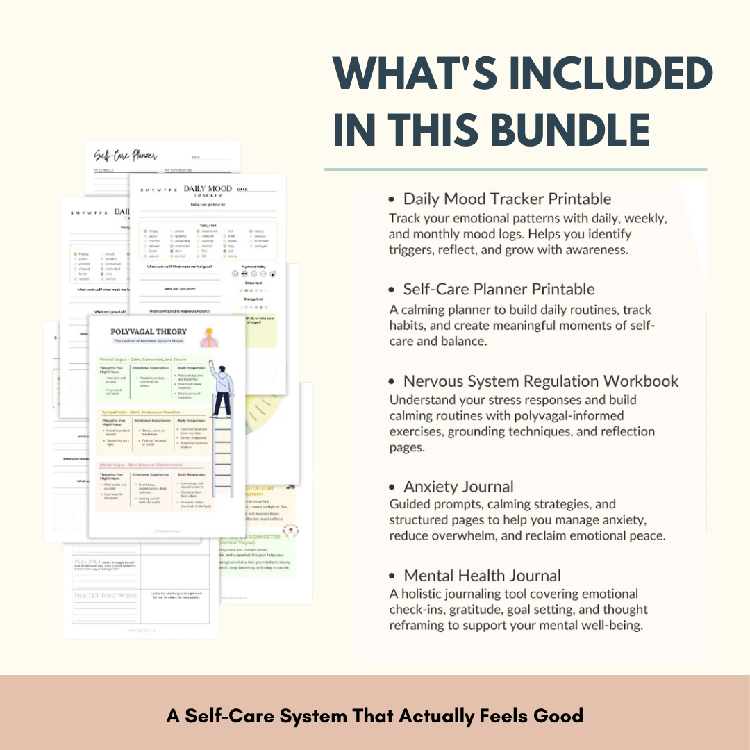 The Mental Clarity & Self-Care Bundle – 5 Therapist Tools for Focus, Calm, and Inner Balance Wiseovia