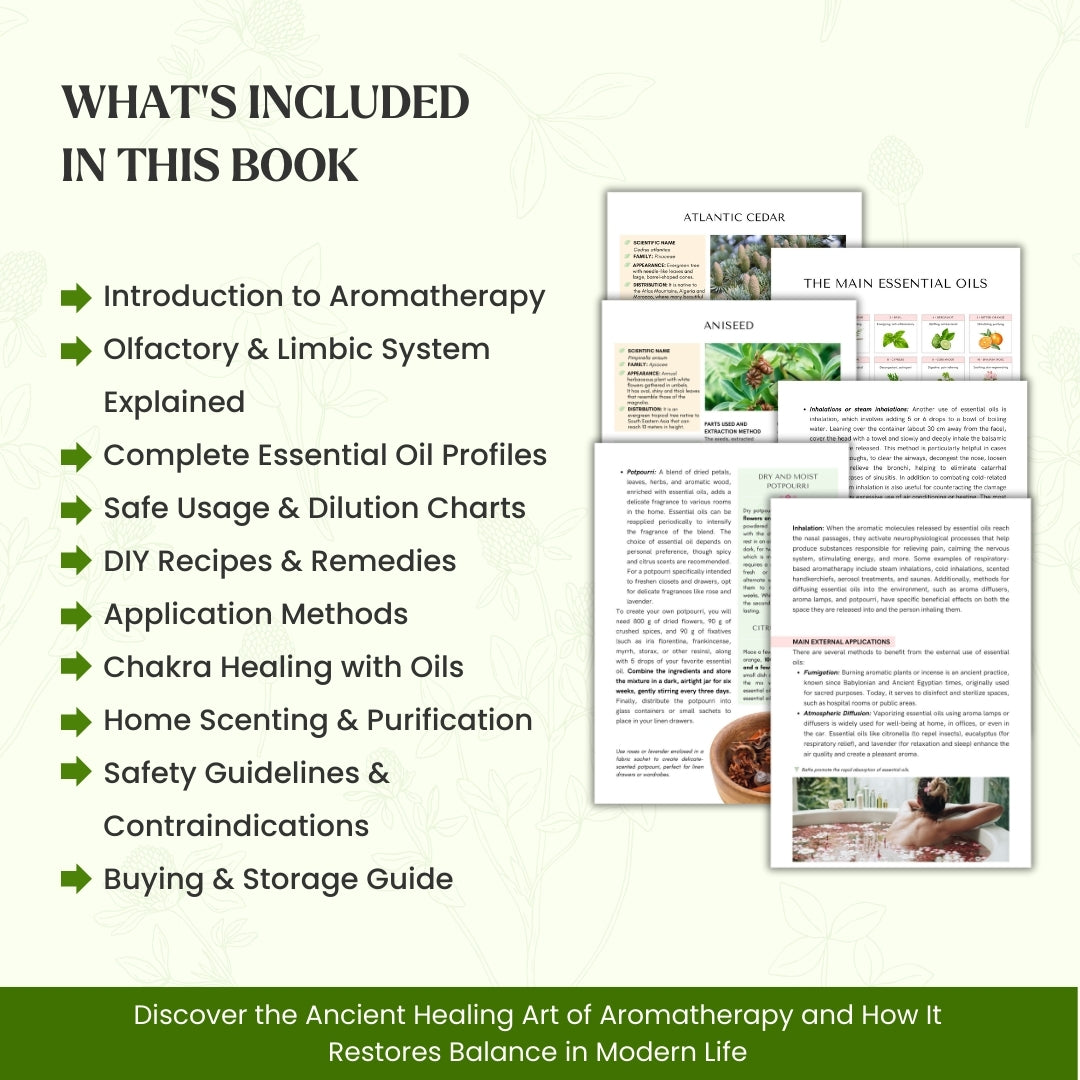 The Essential Oils & Aromatherapy Guide (61+ Pages) - The Ultimate Healing Toolkit for Calm, Clarity & Natural Wellness