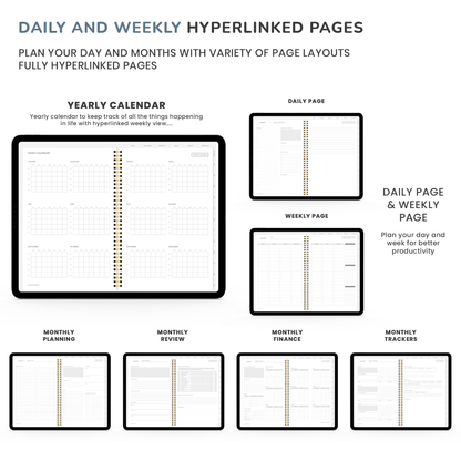 MODERN - NEUTRAL MINIMAL DIGITAL PLANNER - Digital Planner, Goodnotes Planner, iPad Planner, Notability Planner, Dated Digital Planner, 2026 2027 Undated Planner