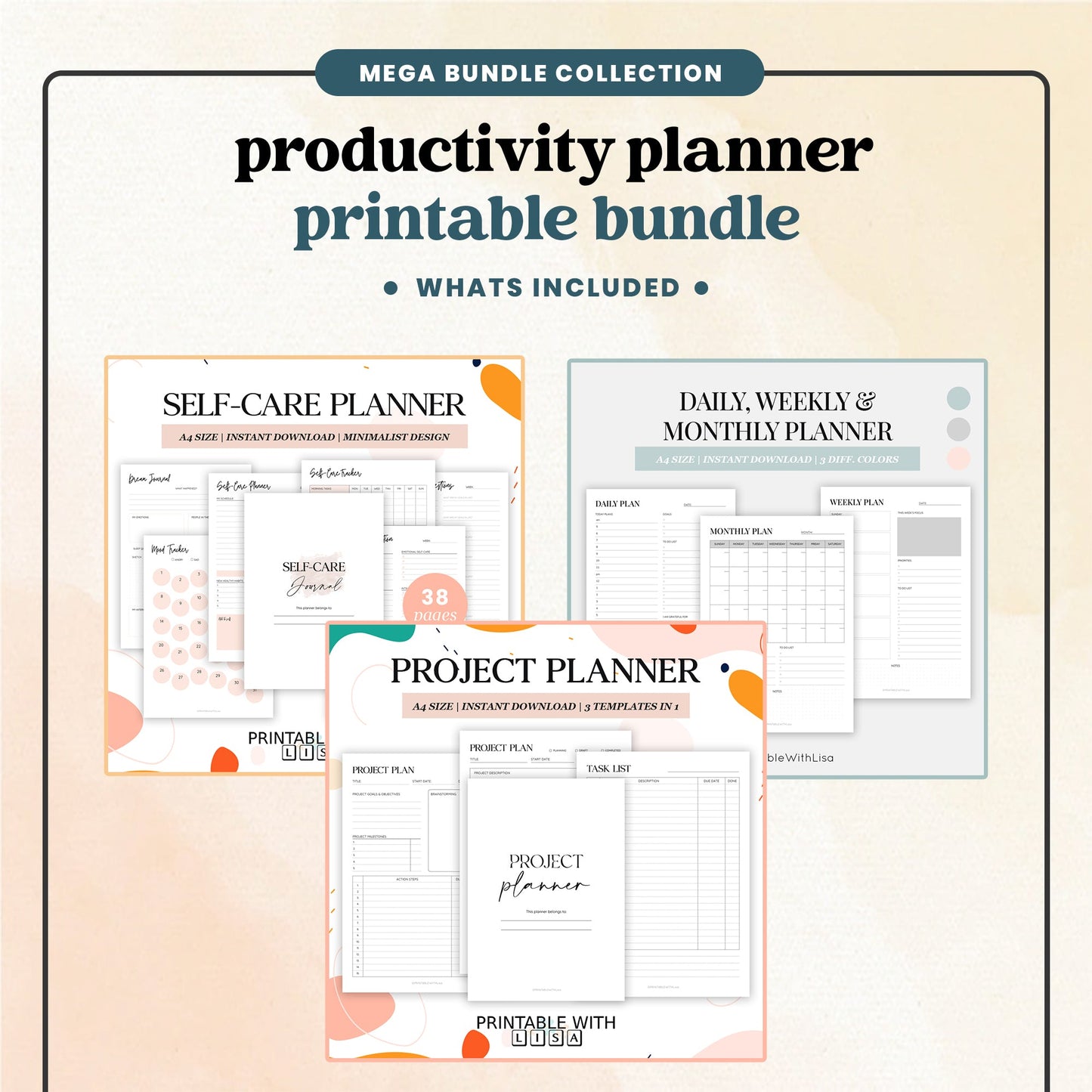 Productivity Planner Printable Bundle