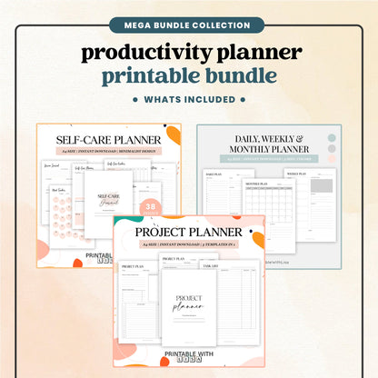 Productivity Planner Printable Bundle