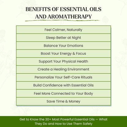 The Essential Oils & Aromatherapy Guide (61+ Pages) - The Ultimate Healing Toolkit for Calm, Clarity & Natural Wellness