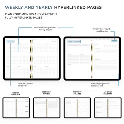 MODERN - NEUTRAL MINIMAL DIGITAL PLANNER - Digital Planner, Goodnotes Planner, iPad Planner, Notability Planner, Dated Digital Planner, 2026 2027 Undated Planner