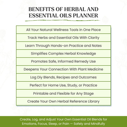 The Ultimate Herbal Medicine & Essential Oil Logbook – Track Aromatherapy, Remedies & Recipes