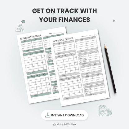 Budget Planner Printable, Finance Planner, Monthly Budget, Weekly Budget, Budget Template
