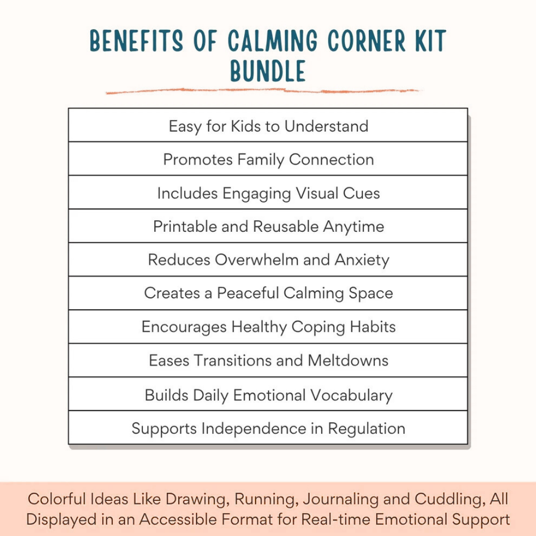 Calming Corner Kit Bundle – 40+ Printable Emotional Regulation & Coping Tools for Kids Wiseovia