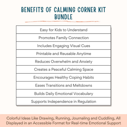 Calming Corner Kit Bundle – 40+ Printable Emotional Regulation & Coping Tools for Kids Wiseovia