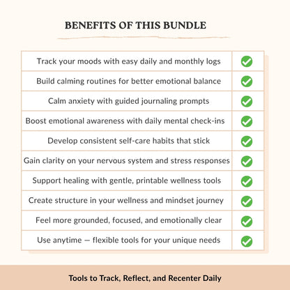 The Mental Clarity & Self-Care Bundle – 5 Therapist Tools for Focus, Calm, and Inner Balance