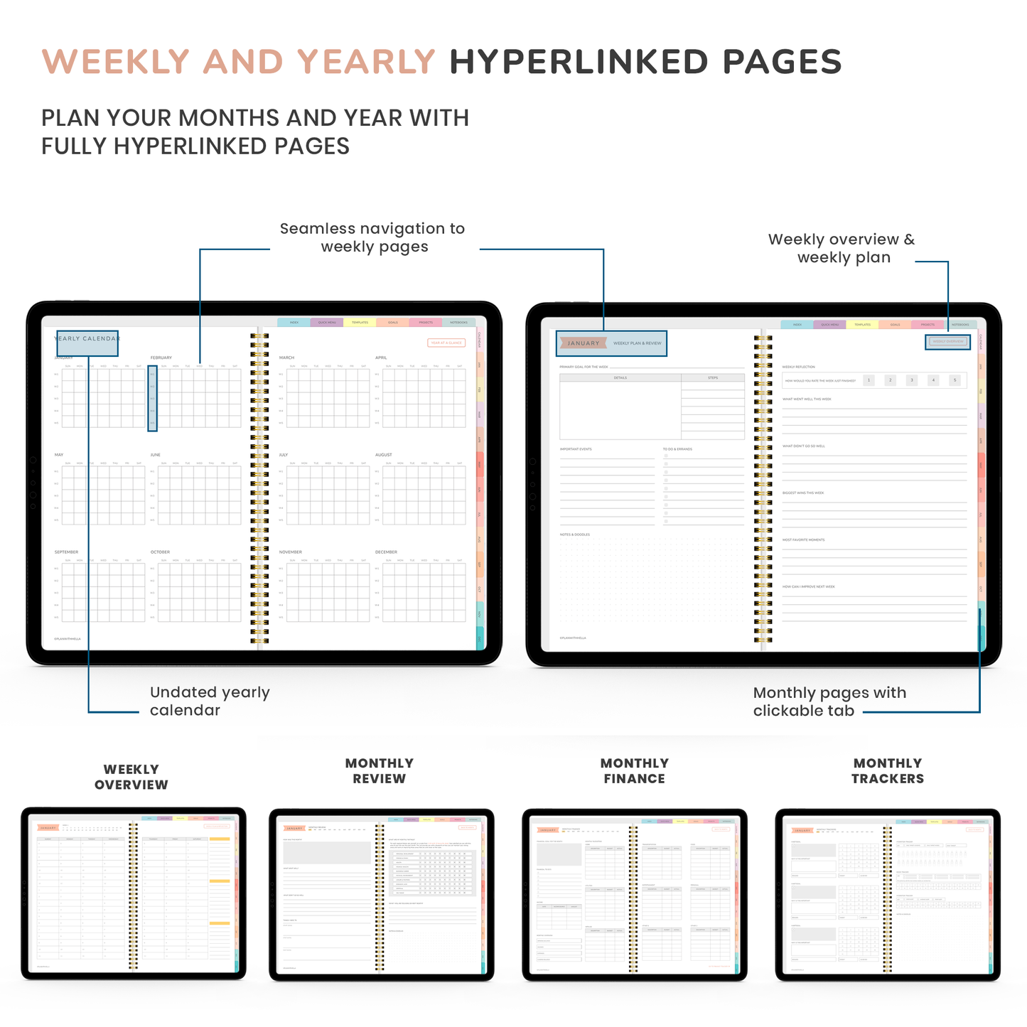 Digital Planner, Goodnotes Planner, iPad Planner, Notability Planner, Dated Digital Planner, 2026 2027 Undated Planner