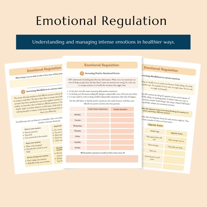 Neurodivergent Friendly DBT Skills, DBT Worksheets, DBT, Emotional Regulation, Neurodivergent, Autism, bpd, therapy worksheets, borderline Wiseovia