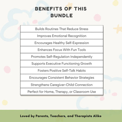 ADHD Executive Functioning Worksheet Bundle for Kids & Teens | Emotional Regulation, Time Management & Focus Tools (130+ Pages) Wiseovia