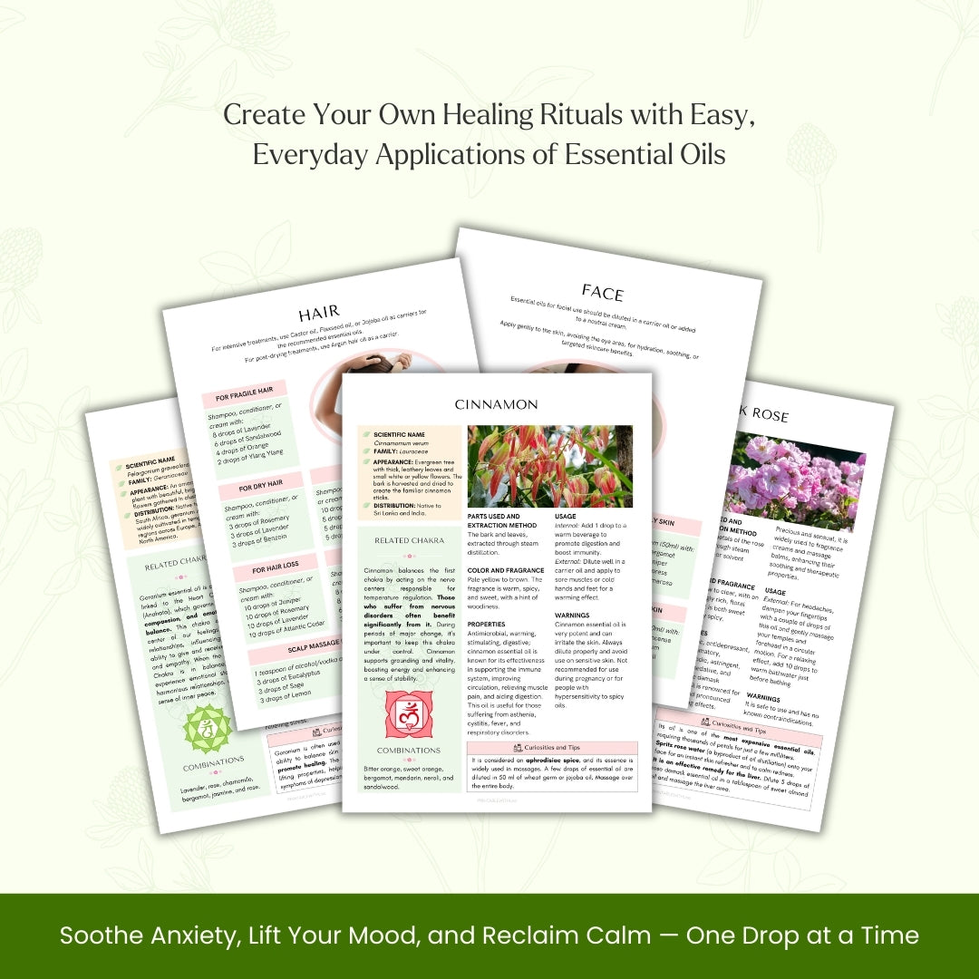 The Essential Oils & Aromatherapy Guide (61+ Pages) - The Ultimate Healing Toolkit for Calm, Clarity & Natural Wellness
