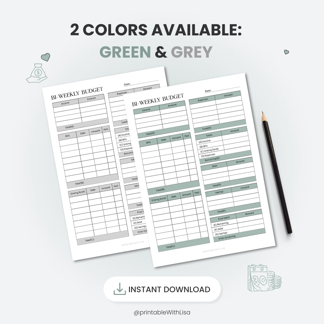 Budget Planner Printable, Finance Planner, Monthly Budget, Weekly Budget, Budget Template