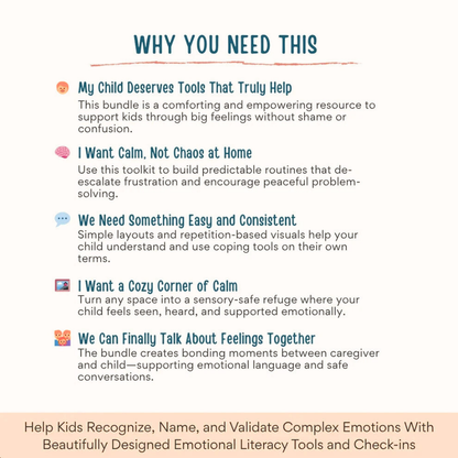 Calming Corner Kit Bundle – 40+ Printable Emotional Regulation & Coping Tools for Kids Wiseovia