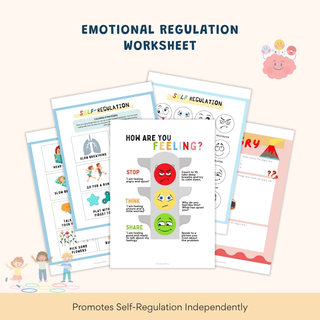 ADHD Executive Functioning Worksheet Bundle for Kids & Teens | Emotional Regulation, Time Management & Focus Tools (130+ Pages)