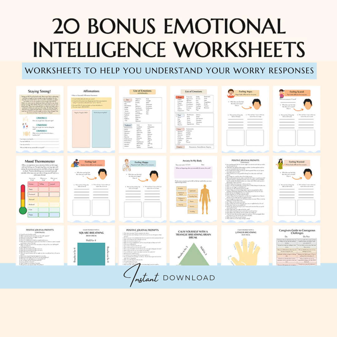 OCD Therapy Worksheets | OCD Tracker and Journal Pages | OCD Management Solutions | Self-Care Workbook Printable Wiseovia