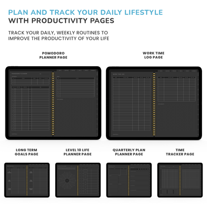 Dark Mode Digital Planner, Goodnotes Planner, iPad Planner, Notability Planner, Dated Digital Planner, 2026 2027 Undated Planner