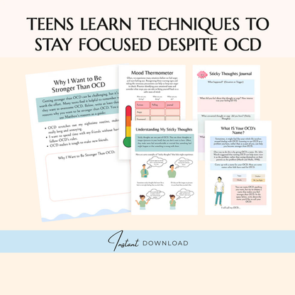OCD Therapy Worksheets | OCD Tracker and Journal Pages | OCD Management Solutions | Self-Care Workbook Printable Wiseovia