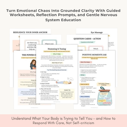 Nervous System Regulation Workbook, Somatic Exercise Polyvagal Theory Ladder Vagus Vagal Nerve Therapy Techniques Worksheets Co-regulation Wiseovia