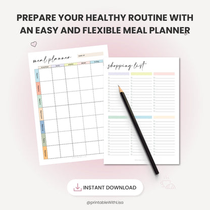 Meal Planner Printable, Meal Tracker, Food Journal