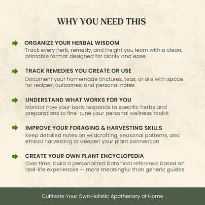 Herbal Healing & Plant Study Workbook – Track Plants, Heal Naturally, Grow Mindfully
