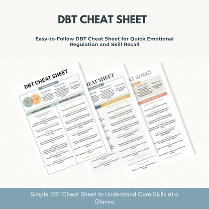 Mental Health / Anxiety Bundle 90% off bundle, DBT Flash Card, DBT Cheat Sheet, DBT Worksheet, Mental Health Journal, Self-Care Planner, Anxiety Journal Wiseovia