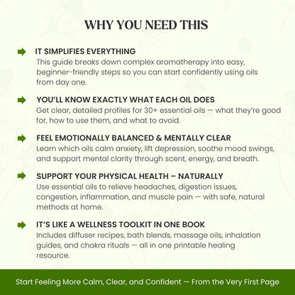The Essential Oils & Aromatherapy Guide (61+ Pages) - The Ultimate Healing Toolkit for Calm, Clarity & Natural Wellness