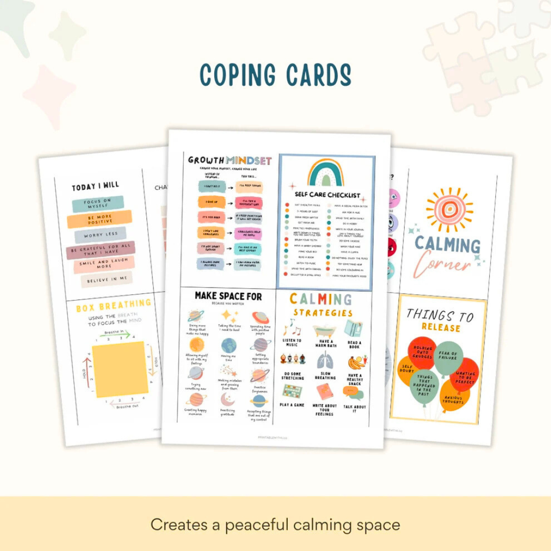 Calming Corner Kit Bundle – 40+ Printable Emotional Regulation & Coping Tools for Kids Wiseovia
