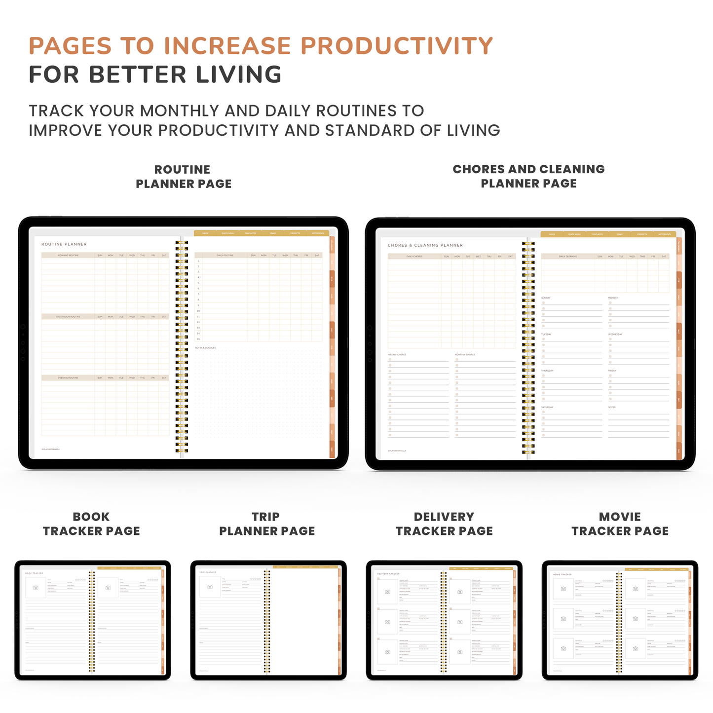 Digital Planner, Goodnotes Planner, iPad Planner, Notability Planner, Dated Digital Planner, 2026 2027 Undated Planner - BOHO THEME PLANNER