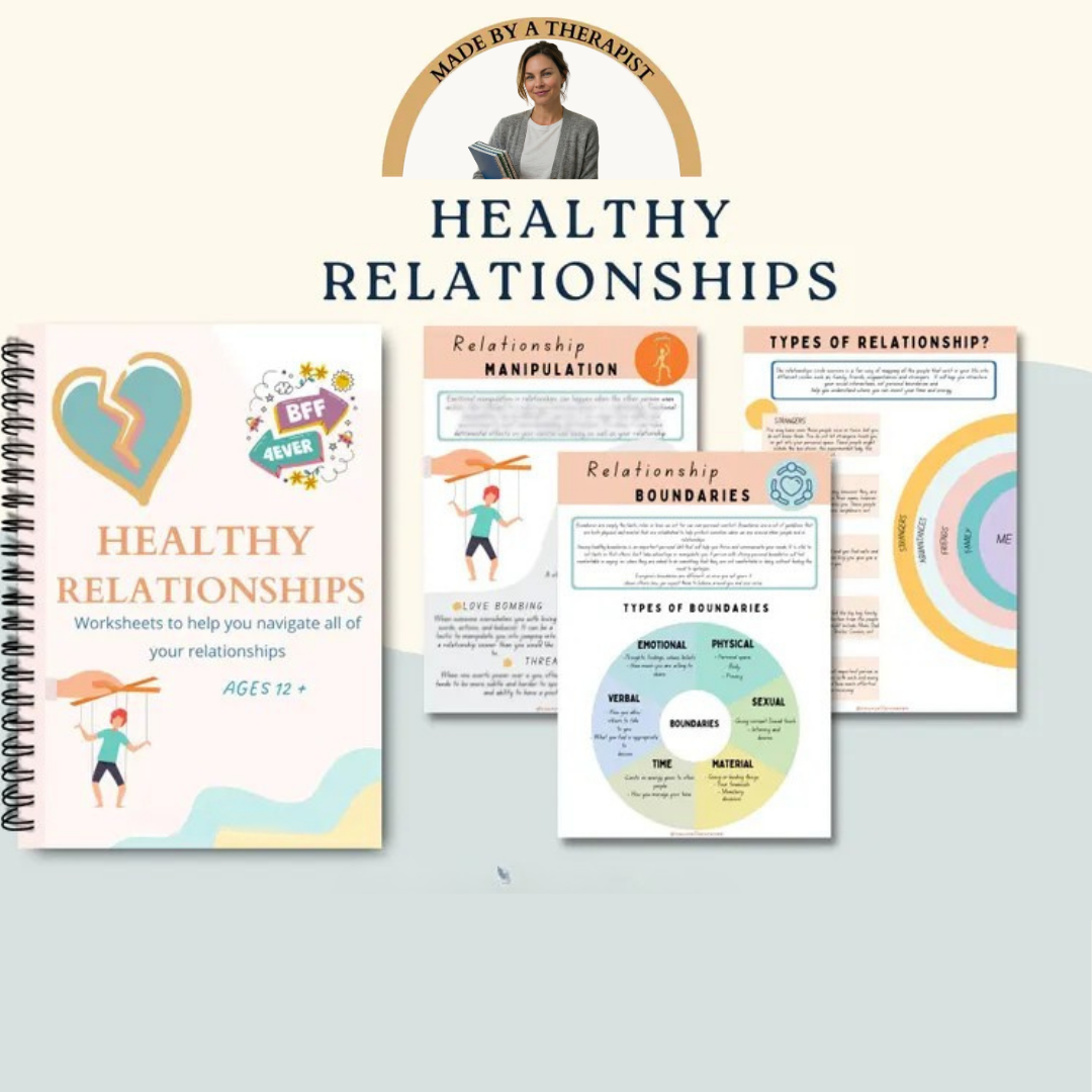 Teen mega 90% off bundle, therapy worksheets, healing journey, depression, anxiety, cognitive distortions, affirmations, boundaries Wiseovia