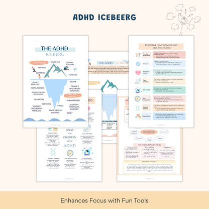 ADHD Executive Functioning Worksheet Bundle for Kids & Teens | Emotional Regulation, Time Management & Focus Tools (130+ Pages)