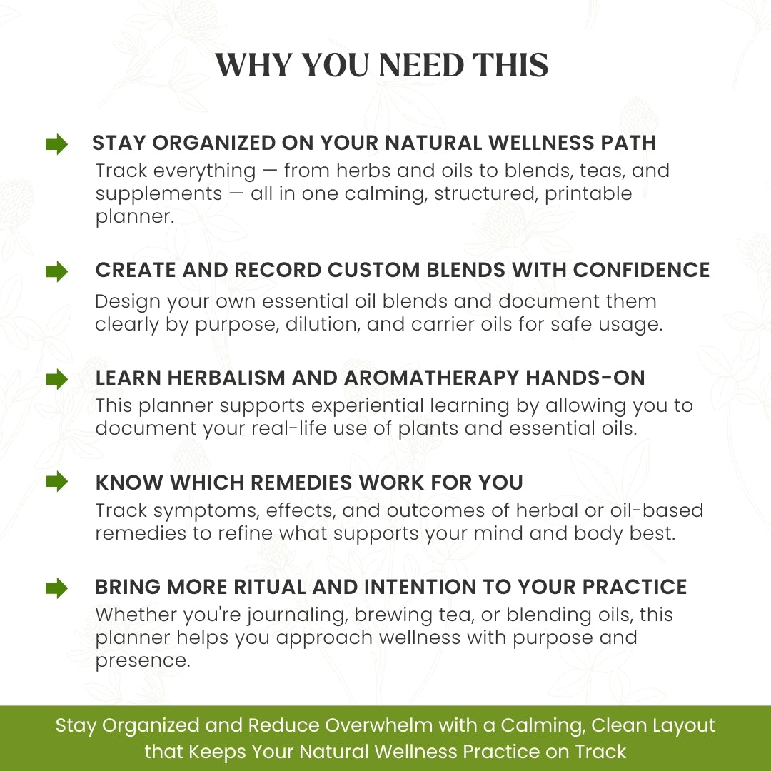 The Ultimate Herbal Medicine & Essential Oil Logbook – Track Aromatherapy, Remedies & Recipes