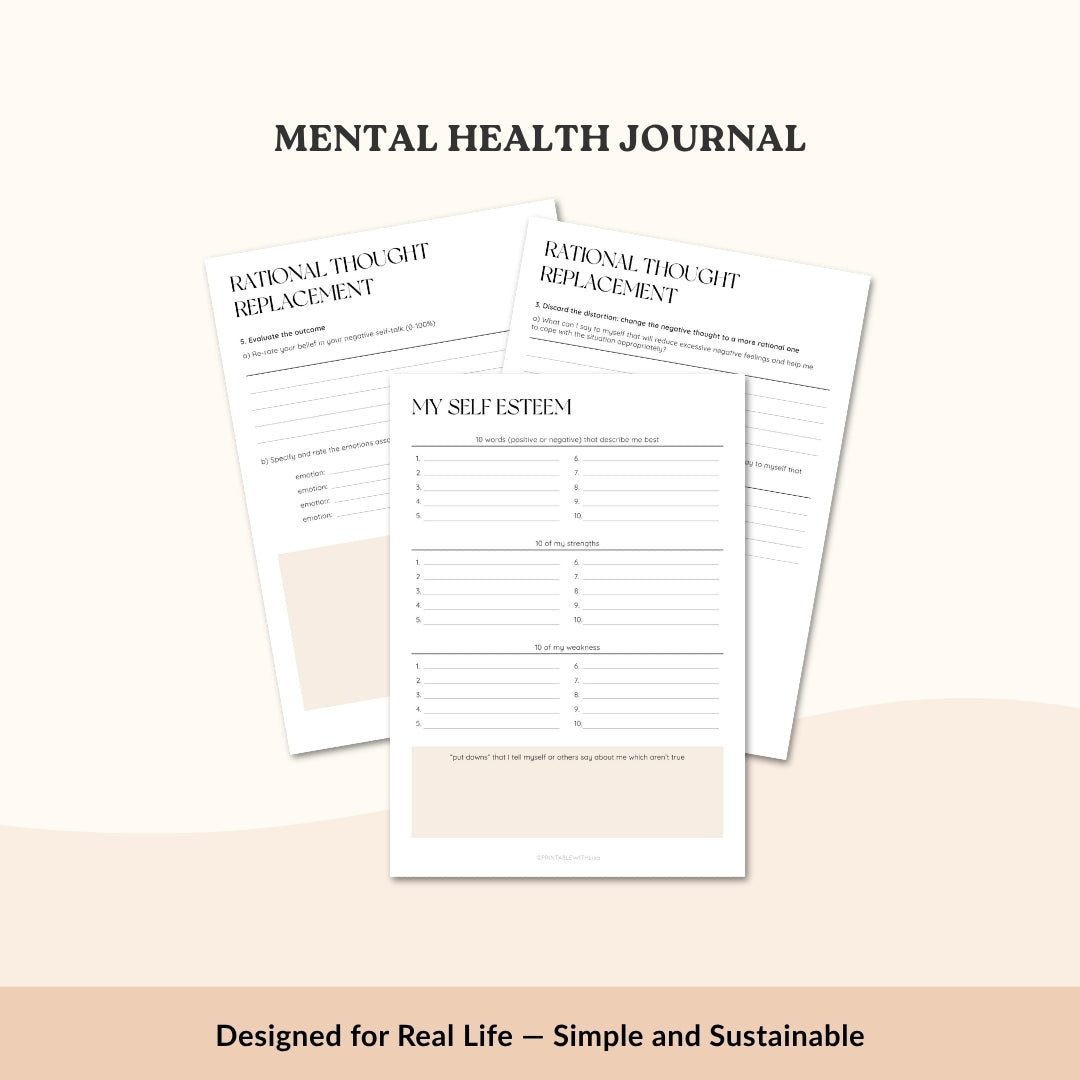 The Mental Clarity & Self-Care Bundle – 5 Therapist Tools for Focus, Calm, and Inner Balance