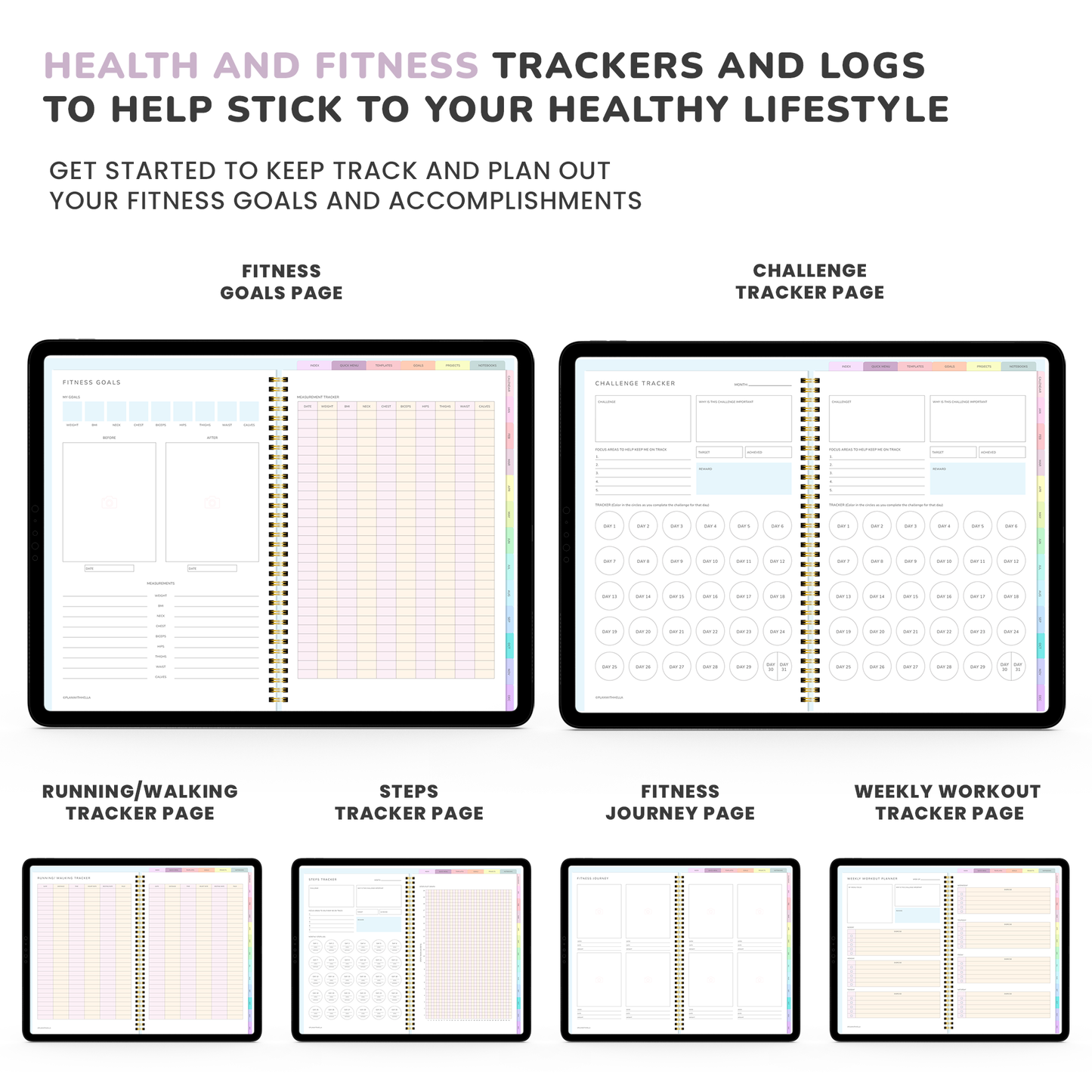 Digital Planner, Goodnotes Planner, iPad Planner, Notability Planner, Dated Digital Planner, 2026 2027 Undated Planner - RAINBOW