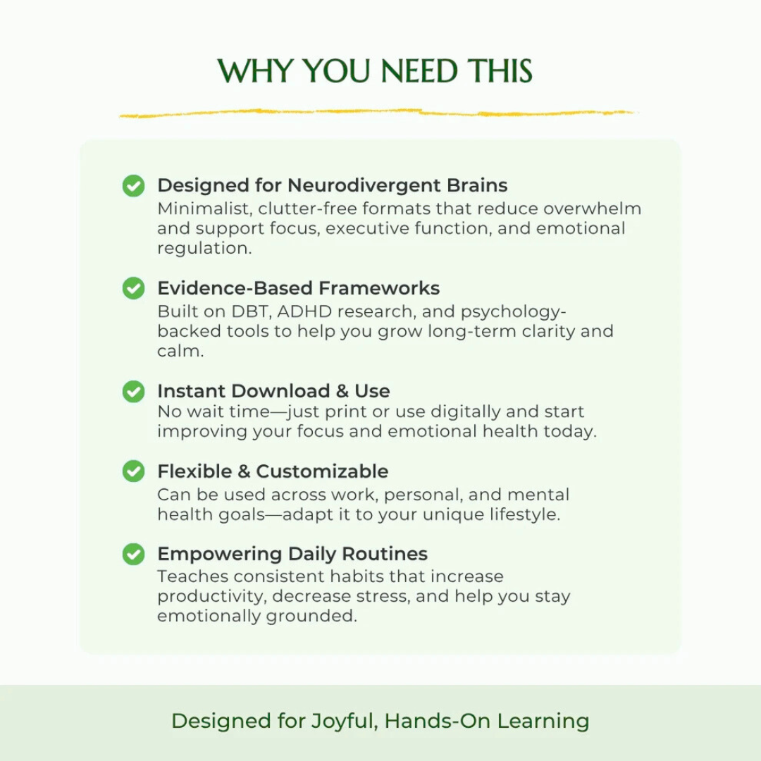 Focus & Emotional Clarity Bundle – Plan, Regulate & Thrive Wiseovia
