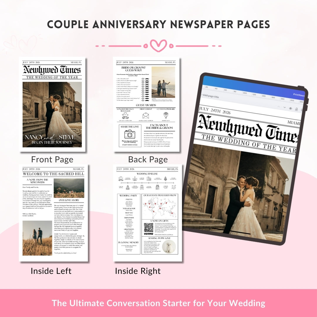 Couple Anniversary Newspaper Template – A Creative Touch for Your Big Day