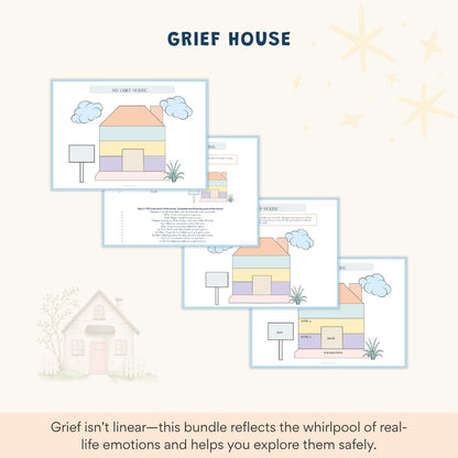 Grief and Loss Therapy Workbook Bundle – 140+ Pages of Healing Tools for Kids, Teens & Adults