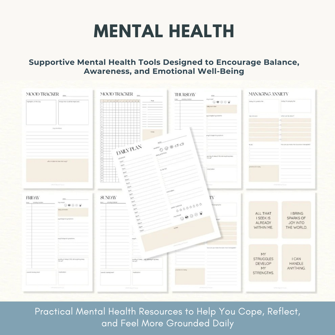 Mental Health / Anxiety Bundle 90% off bundle, DBT Flash Card, DBT Cheat Sheet, DBT Worksheet, Mental Health Journal, Self-Care Planner, Anxiety Journal Wiseovia