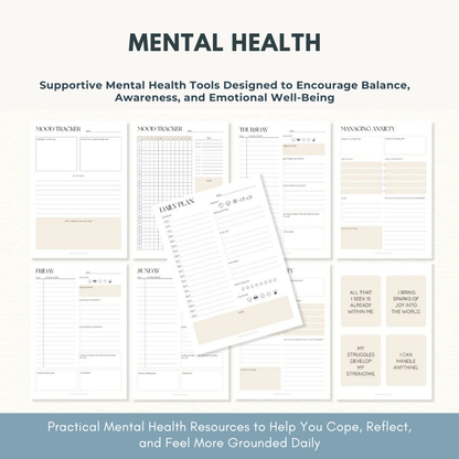 Mental Health / Anxiety Bundle 90% off bundle, DBT Flash Card, DBT Cheat Sheet, DBT Worksheet, Mental Health Journal, Self-Care Planner, Anxiety Journal Wiseovia