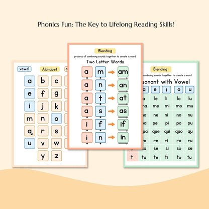 Phonics Workbook for Kids | CVC Words & Sight Words | Learn to Read Activity Book | Homeschool & Kindergarten