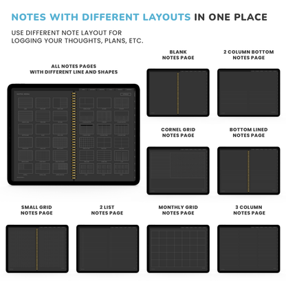 Dark Mode Digital Planner, Goodnotes Planner, iPad Planner, Notability Planner, Dated Digital Planner, 2026 2027 Undated Planner