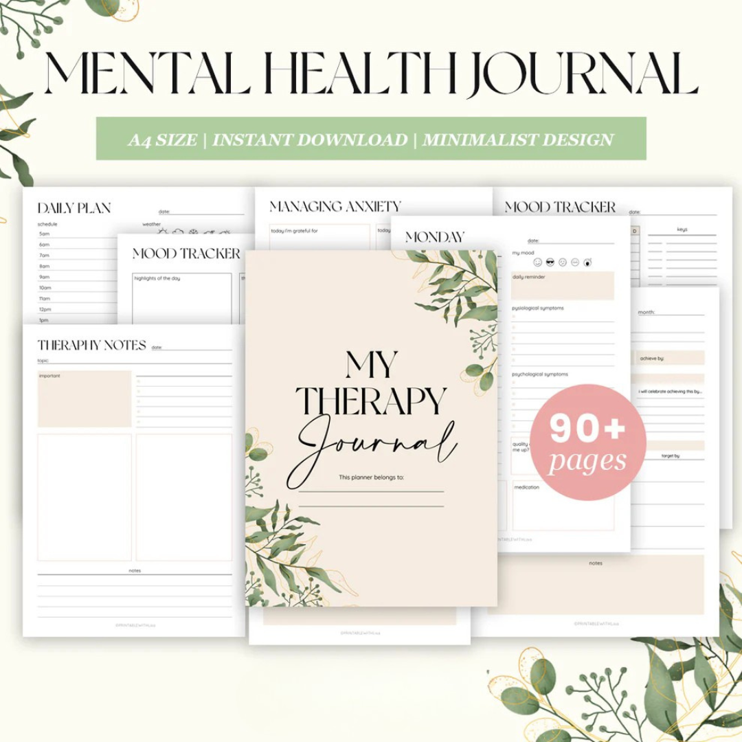 Mental Health Journal, Anxiety Diary, Self Care Planner, DBT Journal, Anxiety Journal, Depression Journal Therapy Wiseovia