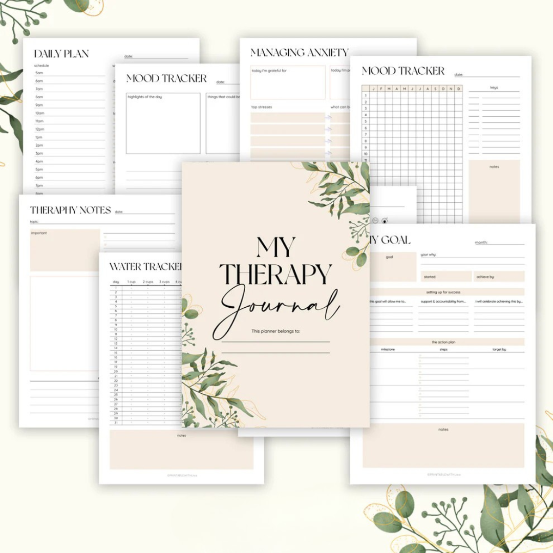 Mental Health Journal, Anxiety Diary, Self Care Planner, DBT Journal, Anxiety Journal, Depression Journal Therapy Wiseovia