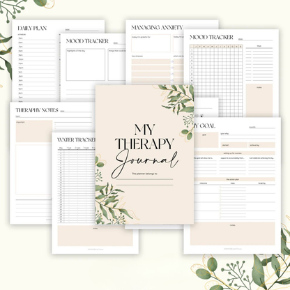 Mental Health Journal, Anxiety Diary, Self Care Planner, DBT Journal, Anxiety Journal, Depression Journal Therapy Wiseovia